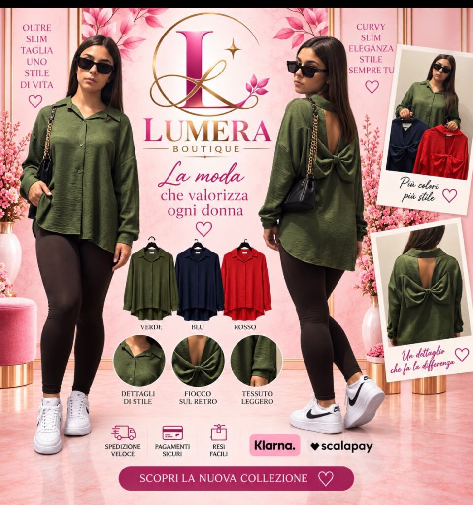 Camicia con fiocco verde, blu e rossa - Lumera Boutique