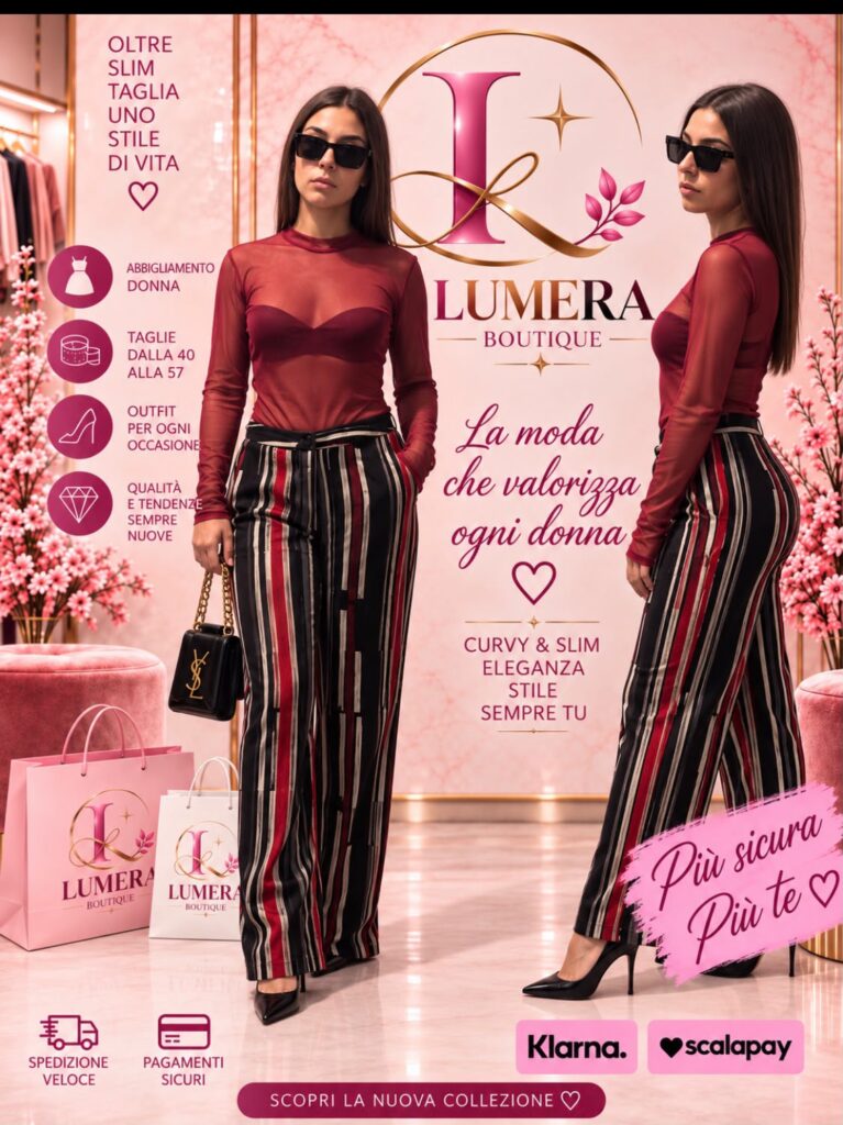 Coordinato Top Rosso e Pantaloni a Righe